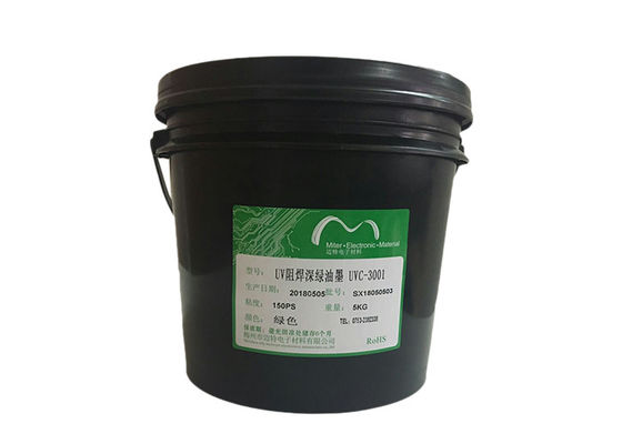 China De donkergroene UV Geneesbare Inkt van het Soldeerselmasker voor Enige/Dubbele Zijlaag leverancier